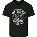 A Retired Receptionist Looks Like Mens V-Neck Cotton T-Shirt Black