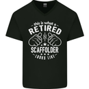 A Retired Scaffolder Looks Like Mens V-Neck Cotton T-Shirt Black