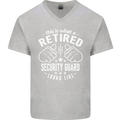 A Retired Security Guard Looks Like Mens V-Neck Cotton T-Shirt Sports Grey