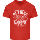 A Retired Taxi Driver Looks Like Mens V-Neck Cotton T-Shirt Red