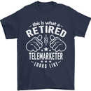 A Retired Telemarketer Looks Like Mens T-Shirt Cotton Gildan Navy Blue