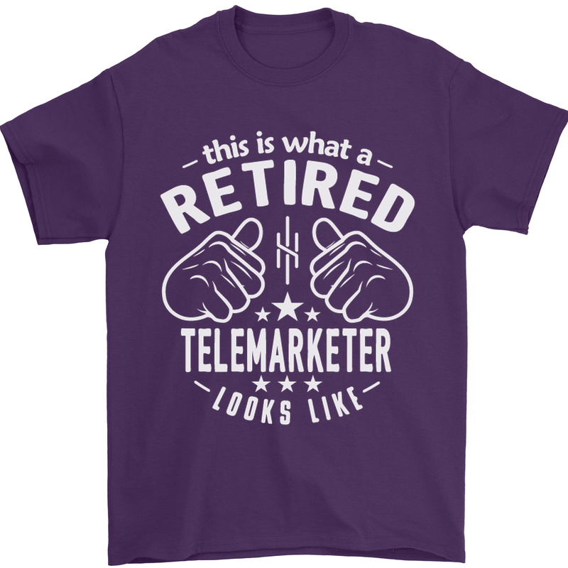 A Retired Telemarketer Looks Like Mens T-Shirt Cotton Gildan Purple