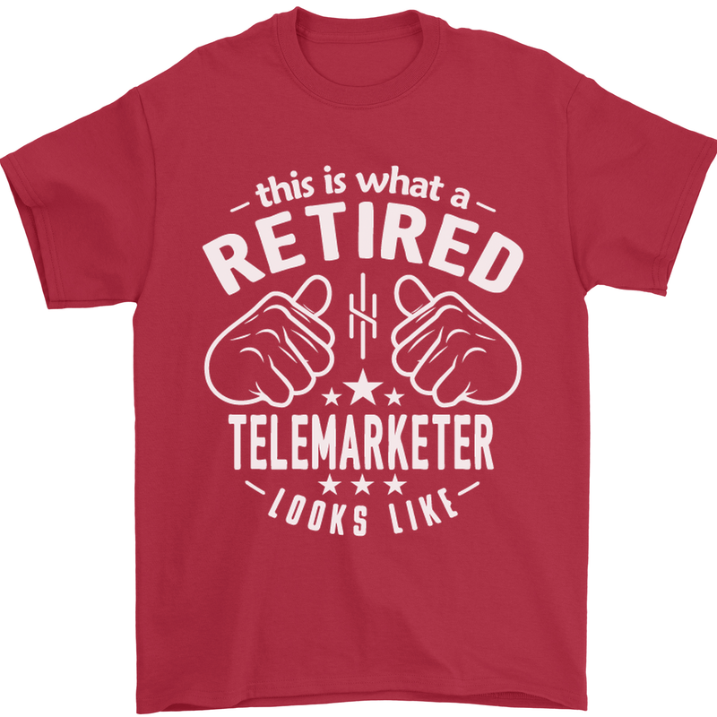 A Retired Telemarketer Looks Like Mens T-Shirt Cotton Gildan Red
