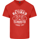 A Retired Telemarketer Looks Like Mens V-Neck Cotton T-Shirt Red