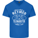 A Retired Telemarketer Looks Like Mens V-Neck Cotton T-Shirt Royal Blue