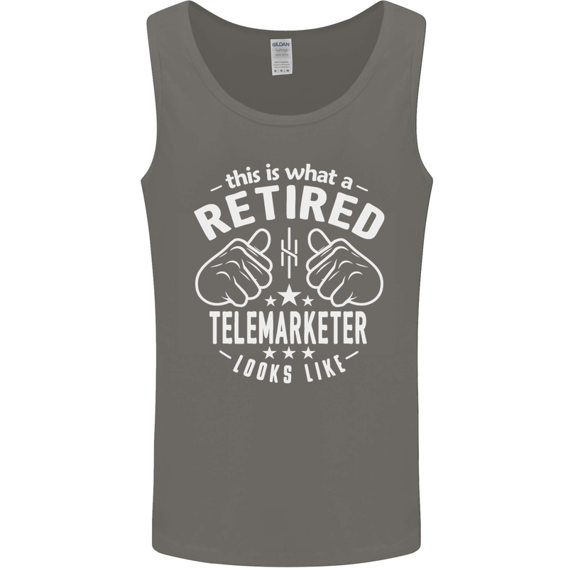 A Retired Telemarketer Looks Like Mens Vest Tank Top Charcoal