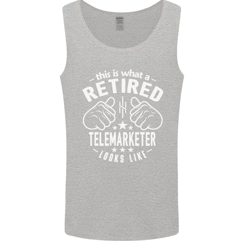 A Retired Telemarketer Looks Like Mens Vest Tank Top Sports Grey