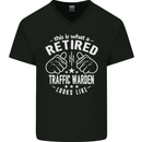 A Retired Traffic Warden Looks Like Mens V-Neck Cotton T-Shirt Black