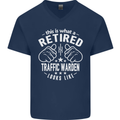 A Retired Traffic Warden Looks Like Mens V-Neck Cotton T-Shirt Navy Blue