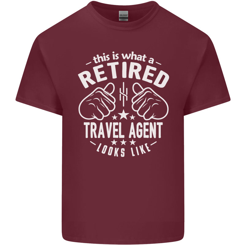 A Retired Travel Agent Looks Like Mens Cotton T-Shirt Tee Top Maroon