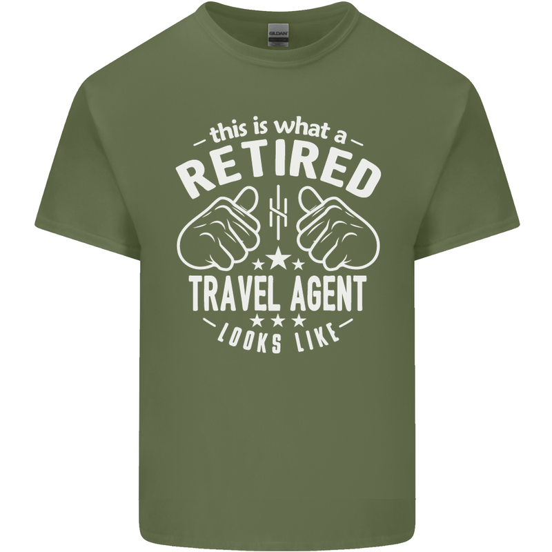 A Retired Travel Agent Looks Like Mens Cotton T-Shirt Tee Top Military Green