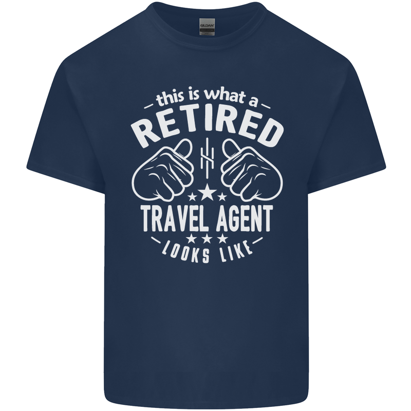 A Retired Travel Agent Looks Like Mens Cotton T-Shirt Tee Top Navy Blue