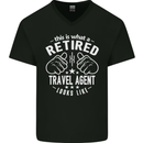 A Retired Travel Agent Looks Like Mens V-Neck Cotton T-Shirt Black