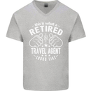 A Retired Travel Agent Looks Like Mens V-Neck Cotton T-Shirt Sports Grey