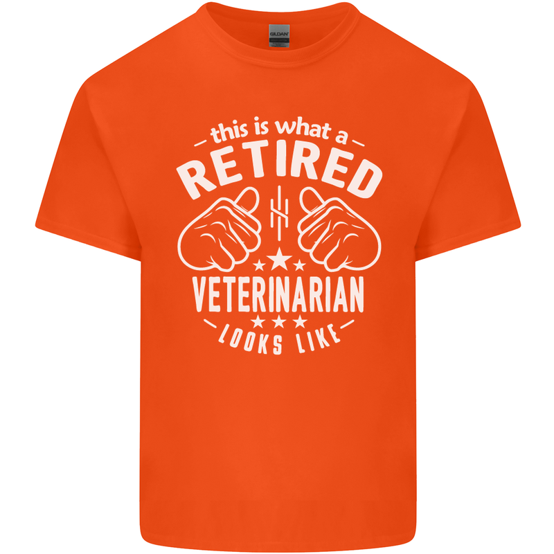A Retired Veternarian Looks Like Mens Cotton T-Shirt Tee Top Orange