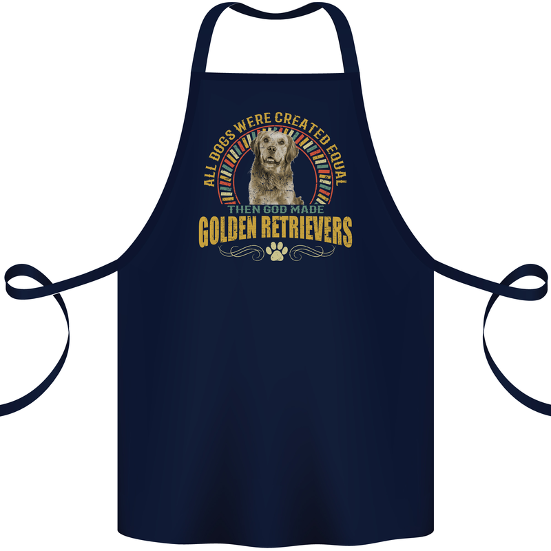 A Retriever Dog Cotton Apron 100% Organic Navy Blue