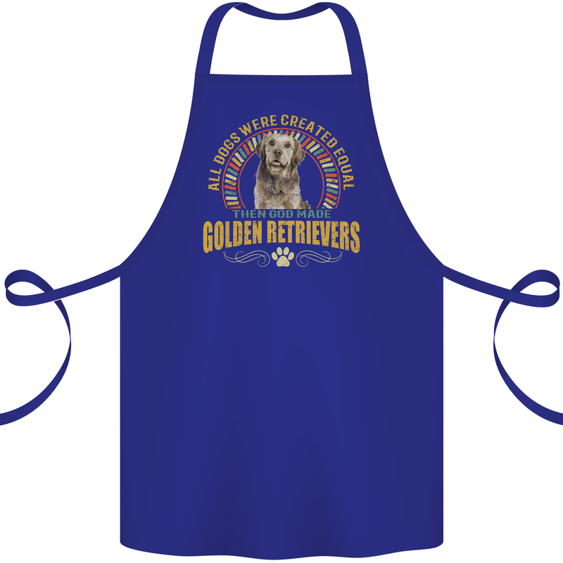 A Retriever Dog Cotton Apron 100% Organic Royal Blue