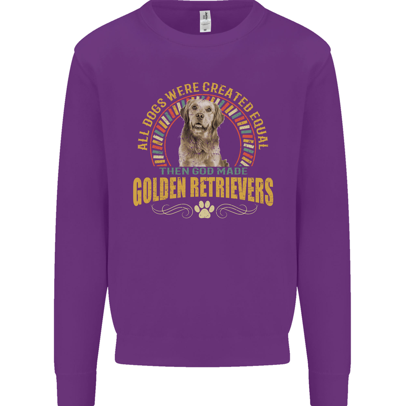 A Retriever Dog Kids Sweatshirt Jumper Purple