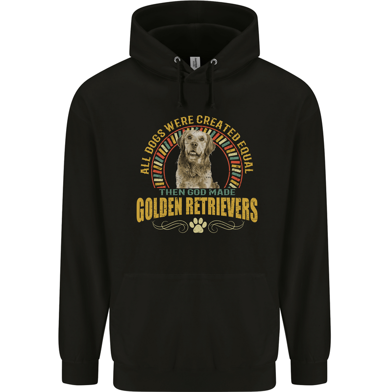 A Retriever Dog Mens 80% Cotton Hoodie Black