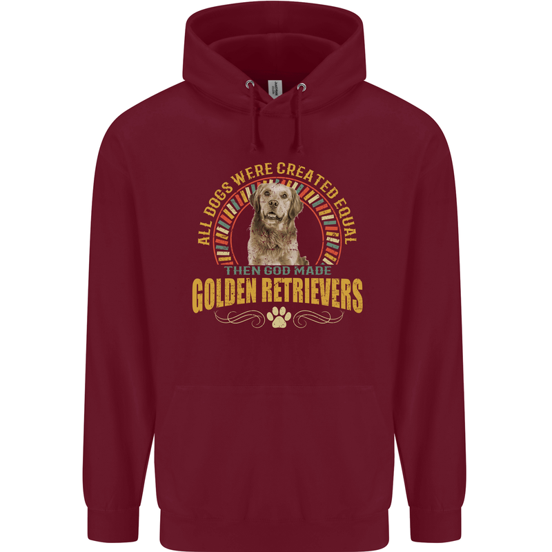 A Retriever Dog Mens 80% Cotton Hoodie Maroon