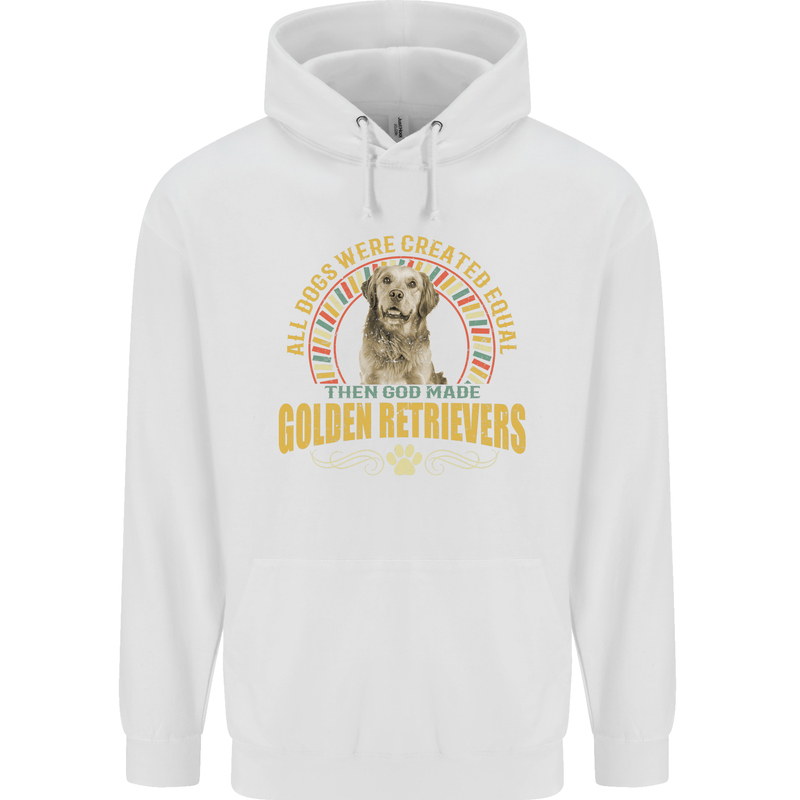 A Retriever Dog Mens 80% Cotton Hoodie White
