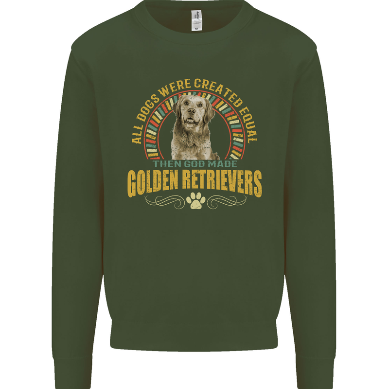 A Retriever Dog Mens Sweatshirt Jumper Forest Green