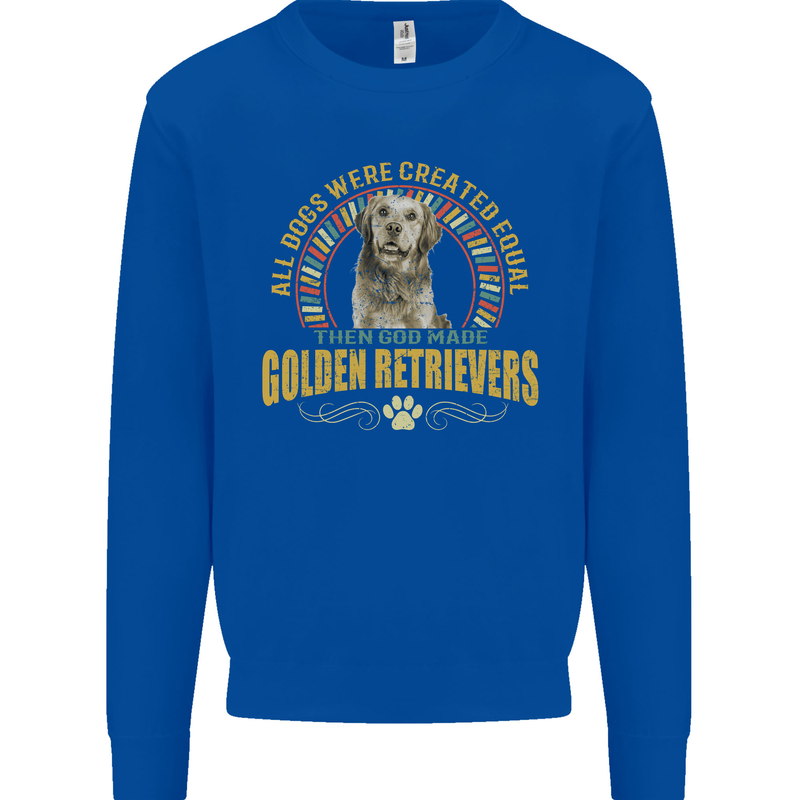 A Retriever Dog Mens Sweatshirt Jumper Royal Blue