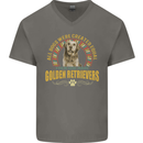 A Retriever Dog Mens V-Neck Cotton T-Shirt Charcoal