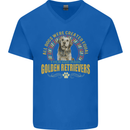 A Retriever Dog Mens V-Neck Cotton T-Shirt Royal Blue