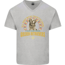 A Retriever Dog Mens V-Neck Cotton T-Shirt Sports Grey