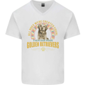 A Retriever Dog Mens V-Neck Cotton T-Shirt White