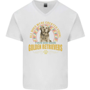A Retriever Dog Mens V-Neck Cotton T-Shirt White