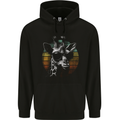 A Retro Giraffe Childrens Kids Hoodie Black