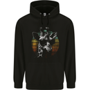 A Retro Giraffe Mens 80% Cotton Hoodie Black