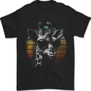 A Retro Giraffe Mens T-Shirt 100% Cotton Black