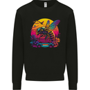 A Retrowave Bee Retro Colour Kids Sweatshirt Jumper Black