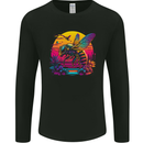 A Retrowave Bee Retro Colour Mens Long Sleeve T-Shirt Black