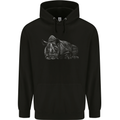 A Rhino Rhinoceros Childrens Kids Hoodie Black