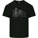 A Rhino Rhinoceros Mens Cotton T-Shirt Tee Top Black
