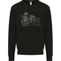 A Rhino Rhinoceros Mens Sweatshirt Jumper Black