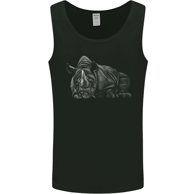 A Rhino Rhinoceros Mens Vest Tank Top Black