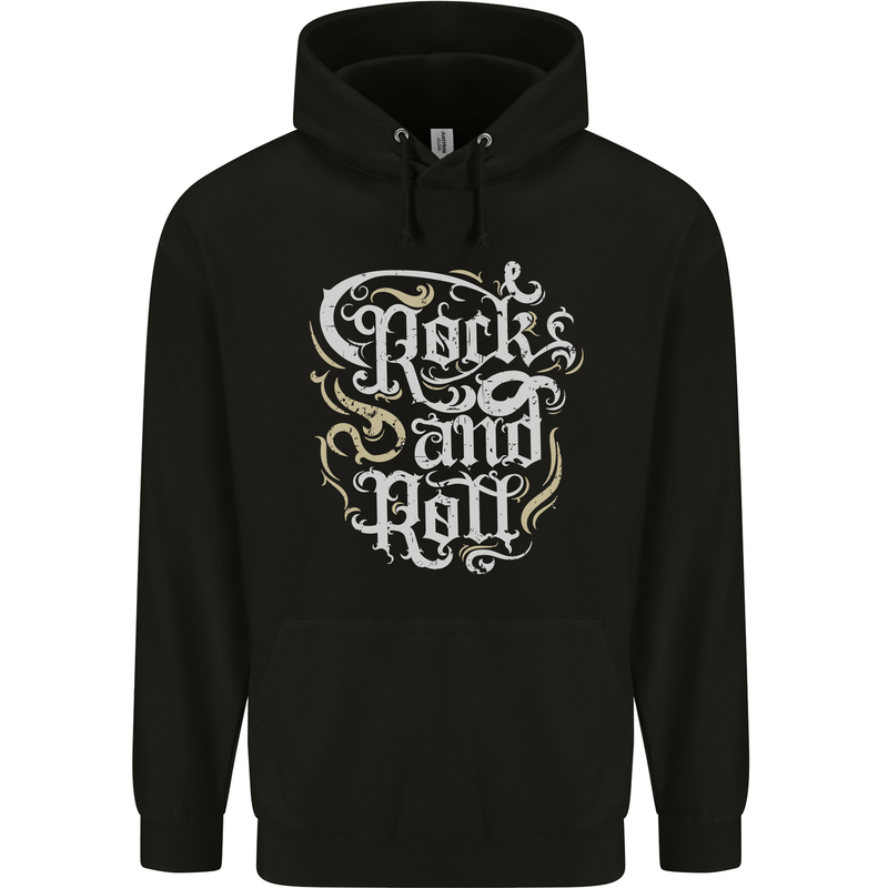 A Rock n Roll Design Childrens Kids Hoodie Black
