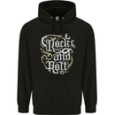 A Rock n Roll Design Mens 80% Cotton Hoodie Black