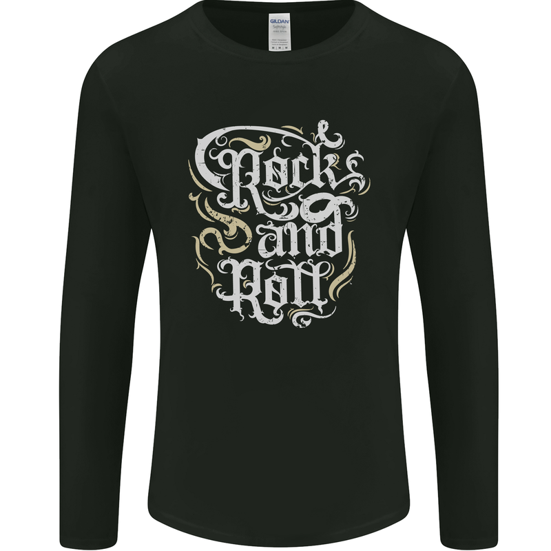 A Rock n Roll Design Mens Long Sleeve T-Shirt Black