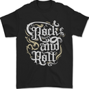 A Rock n Roll Design Mens T-Shirt 100% Cotton Black