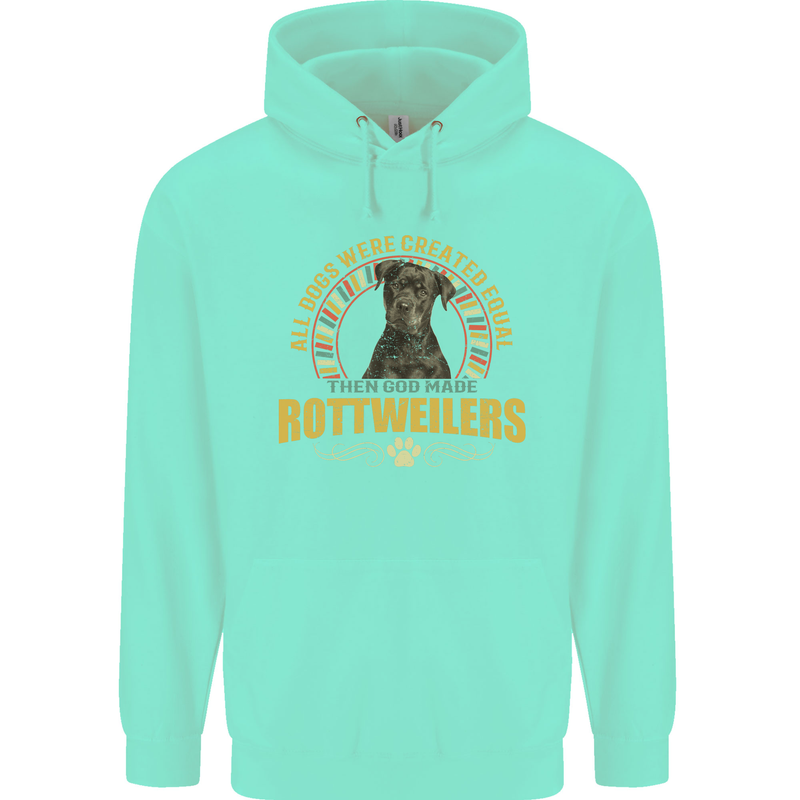 A Rottweiler Dog Childrens Kids Hoodie Peppermint