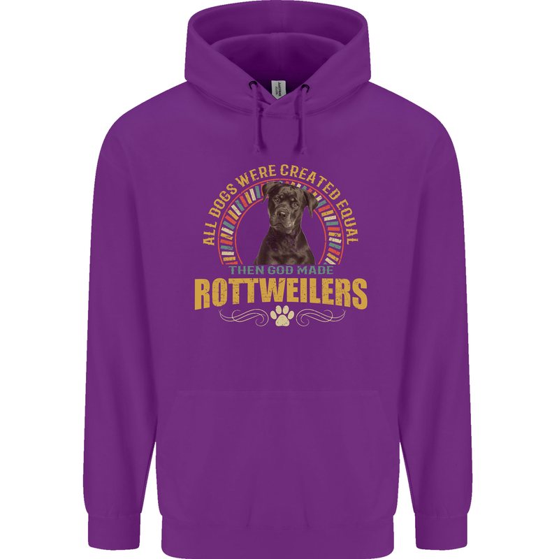 A Rottweiler Dog Childrens Kids Hoodie Purple