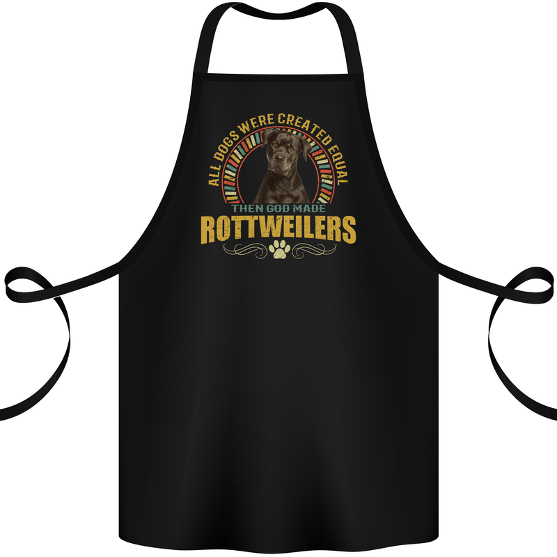 A Rottweiler Dog Cotton Apron 100% Organic Black