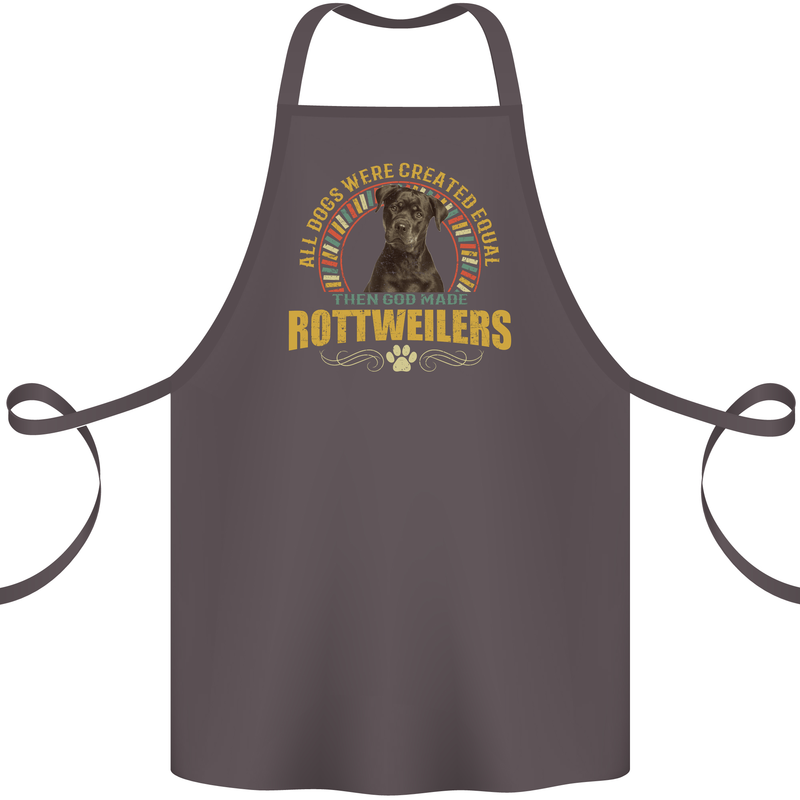 A Rottweiler Dog Cotton Apron 100% Organic Dark Grey