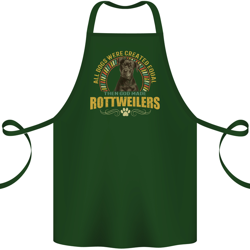 A Rottweiler Dog Cotton Apron 100% Organic Forest Green